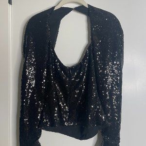 LPA Black Sequin Top